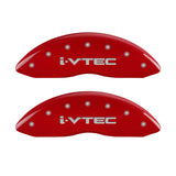 MGP 4 Caliper Covers Engraved Front & Rear I-Vtec Red Finish Silver Char 2016 Acura RDX - 39022SIVTRD