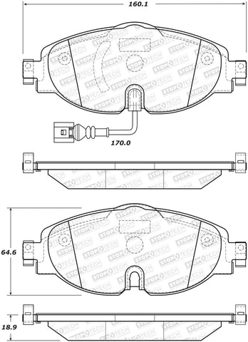 StopTech Street Brake Pads - Front - 308.17600