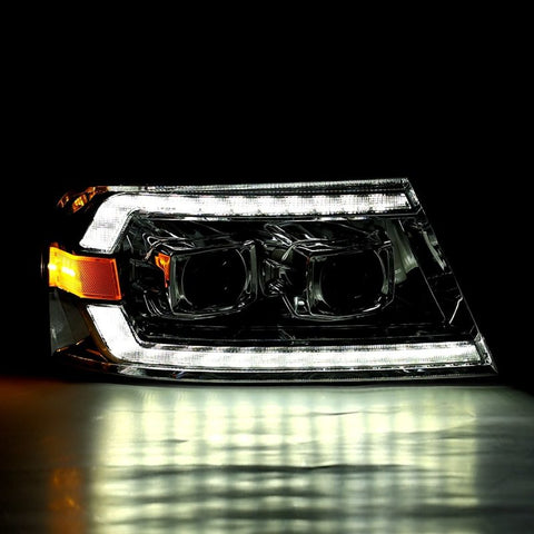 AlphaRex 04-08 Ford F150 PRO-Series Projector Headlights Black w/ Sequential Signal and DRL - 880135
