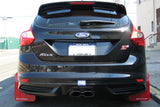 Rally Armor 12-19 Ford Focus ST / 16-19 RS Black UR Mud Flap w/Tangerine Scream Logo - MF27-UR-BLK/TS