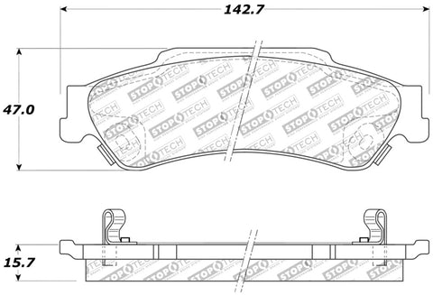 StopTech Sport Brake Pads w/Shims and Hardware - Front - 309.07290