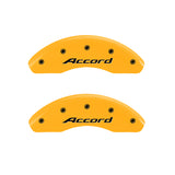 MGP 4 Caliper Covers Engraved Front Accord Engraved Rear Accord Yellow finish black ch - 20207SACCYL