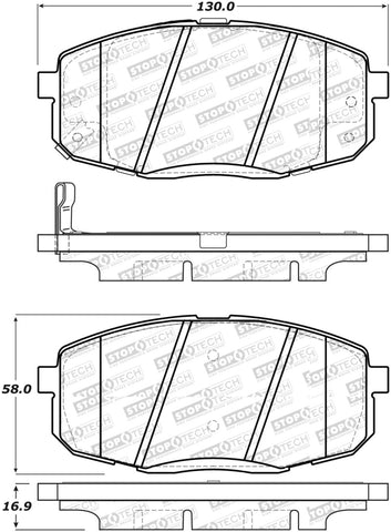 StopTech Street Select Brake Pads - Front - 305.13970