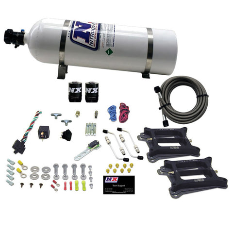 Nitrous Express Dual 4150/Alcohol Nitrous Kit (100-500HP) w/15lb Bottle - 50245-15