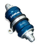 Fuelab 818 In-Line Fuel Filter Standard -8AN In/Out 100 Micron Stainless - Blue - 81822-3