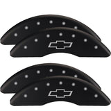 MGP 4 Caliper Covers Engraved Front & Rear Bowtie Black finish silver ch - 14214SBOWBK