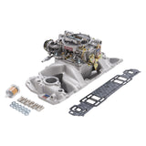 Edelbrock Manifold And Carb Kit Performer Air-Gap Small Block Chevrolet 1957-1986 Natural Finish - 2020