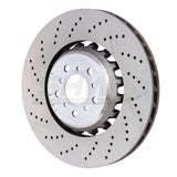 SHW 13-16 BMW M5 4.4L Left Front Cross-Drilled Lightweight Brake Rotor (34112284101) - BFL48151