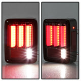 Spyder 07-16 Jeep Wrangler Version 2 Light Bar LED Tail Lights - Red Clear (ALT-YD-JWA07V2-LBLED-RC) - 5084798