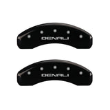 MGP 4 Caliper Covers Engraved Front & Rear Denali Black finish silver ch - 34009SDNLBK