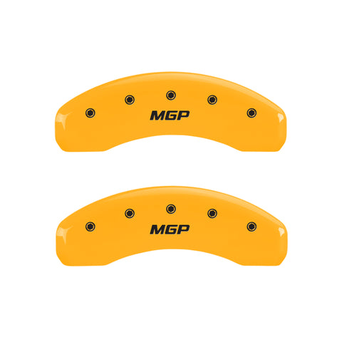 MGP 4 Caliper Covers Engraved Front & Rear MGP Yellow Finish Black Char 2008 Chevrolet Trailblazer - 14030SMGPYL