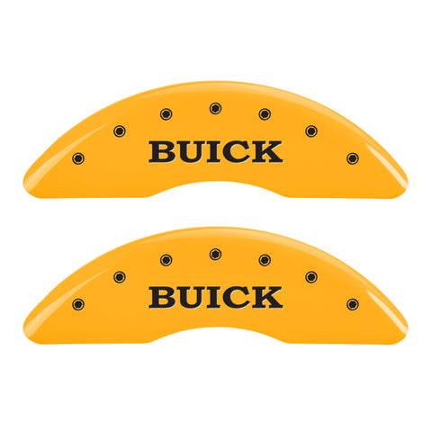 MGP 4 Caliper Covers Engraved Front Buick Engraved Rear Buick Shield Yellow finish black ch - 49001SBSHYL