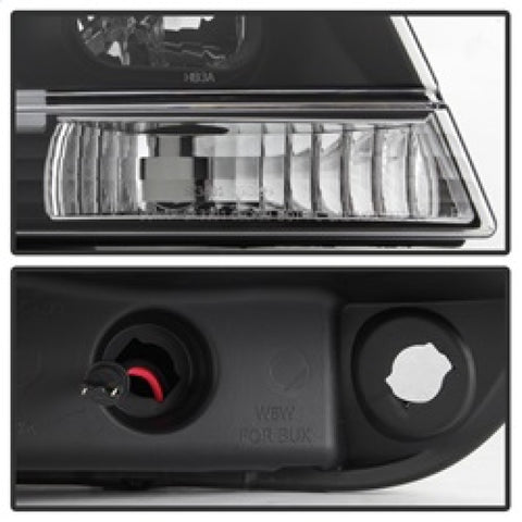 Spyder 99-04 Jeep Grand Cherokee Projector Headlights - Light Bar DRL LED - Black - 5085221