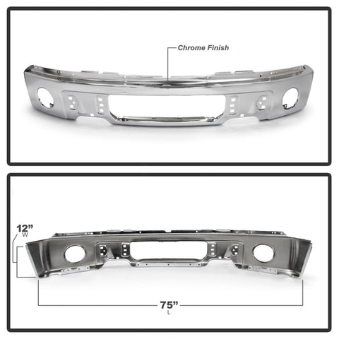 Spyder Ford F150 09-14 w/Fog Light Hole w/o Harley Model Front Bumper - Chrome (OEM 9L3Z17757B) - 9948480