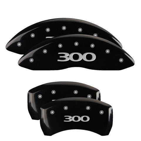 MGP 4 Caliper Covers Engraved Front & Rear Style 2/Chrysler Wing Black finish silver ch - 32009SCW2BK