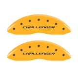 MGP 4 Caliper Covers Engraved Front & Rear Block/Challenger Yellow finish black ch - 12088SCLBYL