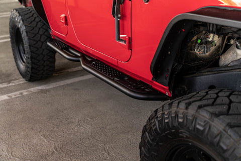 DV8 Offroad 07-18 Jeep Wrangler JK (4 Door Only) OE Plus Side Steps - SRJK-08