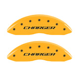 MGP 4 Caliper Covers Engraved Front Charger Engraved Rear RT Yellow finish black ch - 12088SCHRYL