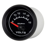 Autometer Euro-Style 2-1/16in 8-18V Short Sweep Electronic Voltmeter Gauge - 5992