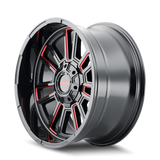 Mayhem 8115 Apollo 20x9 / 8x165.1 BP / 18mm Offset / 125.2mm Hub Black w/ Prism Red Wheel - 8115-2981BTR18