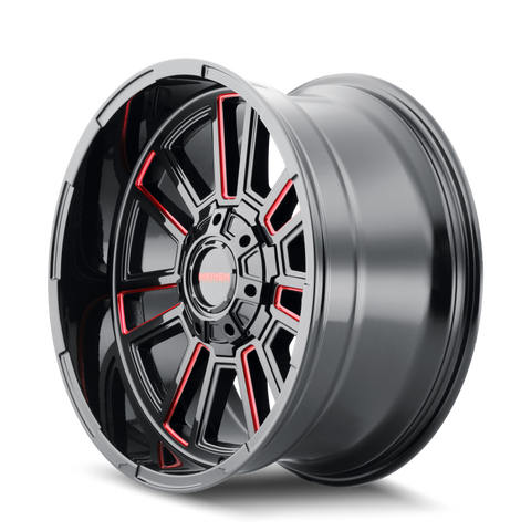 Mayhem 8115 Apollo 20x10 / 6x135 BP / -19mm Offset / 106mm Hub Black w/ Prism Red Wheel - 8115-2137BTR