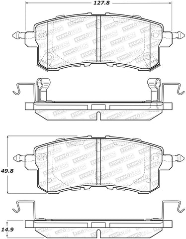 StopTech Sport Brake Pads w/Shims and Hardware - Rear - 309.15100