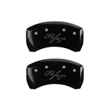 MGP 4 Caliper Covers Engraved Front Cursive/Challenger Engraved Rear RT Black finish silver ch - 12181SCLRBK