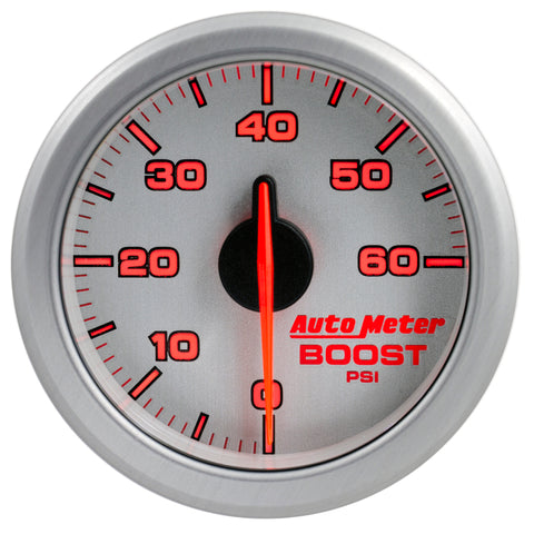 Autometer Airdrive 2-1/6in Boost Gauge 0-60 PSI - Silver - 9160-UL