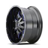 Mayhem 8015 Warrior 17x9 / 8x165.1 BP / -12mm Offset / 130.8mm Hub Black w/ Prism Blue Wheel - 8015-7976BTB