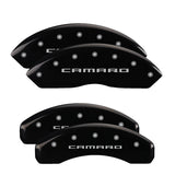 MGP 4 Caliper Covers Engraved Front & Rear Gen 5/Camaro Black finish silver ch - 14240SCA5BK