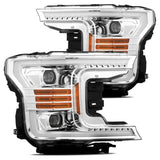 AlphaRex 18-19 Ford F-150 PRO-Series Projector Headlights Plank Style Chrm w/Activ Light/Seq Signal - 880187