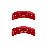 MGP 4 Caliper Covers Engraved Front & Rear Bowtie Red finish silver ch - 14026SBOWRD