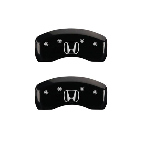 MGP 4 Caliper Covers Engraved Front Honda Rear H Logo Black Finish Silver Char 2017 Honda Civic - 20222SHOHBK