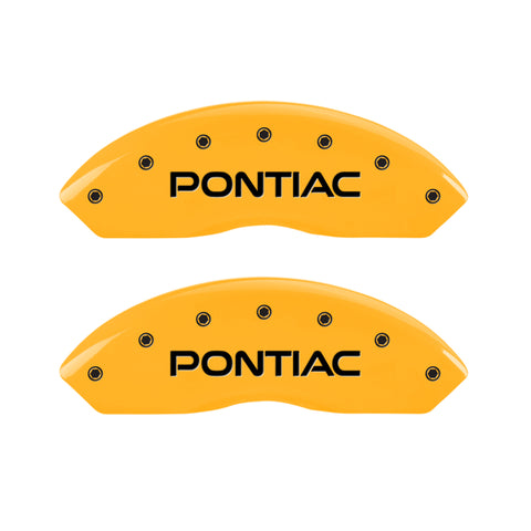 MGP 4 Caliper Covers Engraved Front Pontiac Rear Arrow Yellow Finish Blk Char 2009 Pontiac Solstice - 18030SPONYL