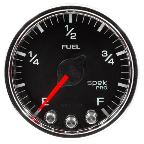 Autometer Spek-Pro Gauge Fuel Level 2 1/16in 0-270 Programmable Blk/Chrm - P31231