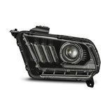 AlphaRex 10-12 Ford Mustang PRO-Series Projector Headlights Plank Style Jet Black w/Top/Bottom DRL - 880110