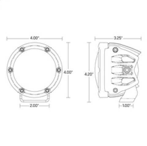 Rigid Industries 360-Series 4in LED SAE J583 Fog Light - Selective Yellow (Pair) - 36121