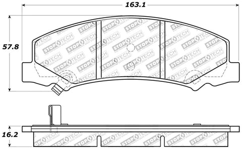 StopTech Sport Brake Pads w/Shims and Hardware - Rear - 309.11590