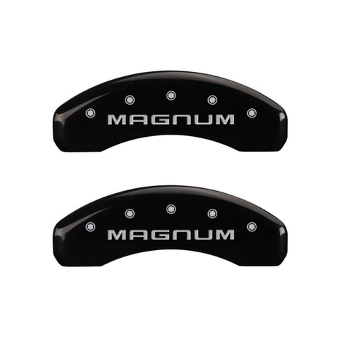 MGP 4 Caliper Covers Engraved Front & Rear Magnum Black finish silver ch - 12088SMGMBK