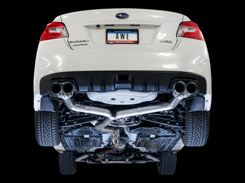 AWE Tuning Subaru WRX/STI VA/GV Sedan Track Edition Exhaust - Diamond Black Tips (102mm) - 3020-43066