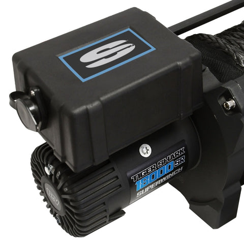 Superwinch 18000 LBS 12V DC 33/64in x 79 ft Synthetic Rope Tiger Shark 18000SR Winch - 1518001