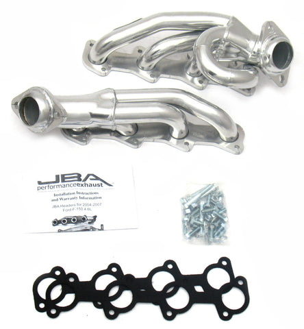 JBA 04-08 Ford F-150 4.6L 2V 1-1/2in Primary Silver Ctd Cat4Ward Header - 1687SJS