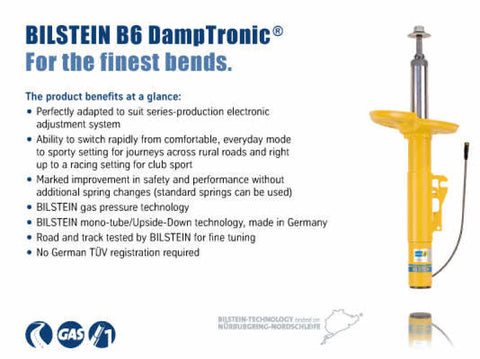 Bilstein B6 (DampTronic) 06-10 BMW M6 (E63) w/ EDC Electronic Dampers Front 36mm Shock Absorber - 31-234207