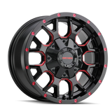 Mayhem 8015 Warrior 17x9 / 8x165.1 BP / -12mm Offset / 130.8mm Hub Black w/ Prism Red Wheel - 8015-7976BTR