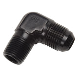 Russell Performance -6 AN to 1/4in NPT 90 Degree Flare to Pipe Adapter (Black) - 660823