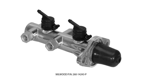 Wilwood Tandem Remote Master Cylinder - 1in Bore Ball Burnished - 260-14243-P