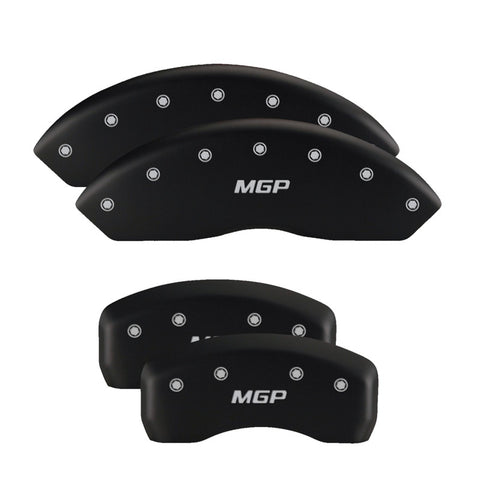 MGP 4 Caliper Covers Engraved Front & Rear MGP Red Finish Silver Char 2007 Lincoln Mark LT - 36025SMGPRD