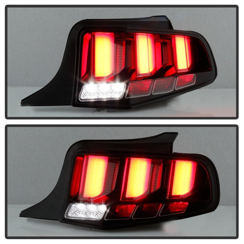 Spyder 10-12 Ford Mustang - Light Bar Seq. Turn Signal LED Tail Lights - Black - ALT-YD-FM10-LED-BK - 5085108