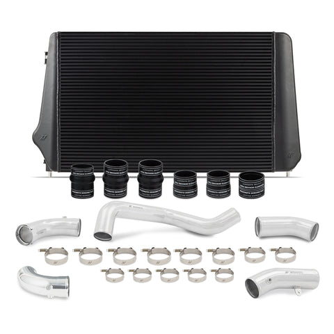 Mishimoto 17-19 GM L5P Duramax Intercooler Kit - Black w/ Polished Pipes - MMINT-DMAX-17KBKP