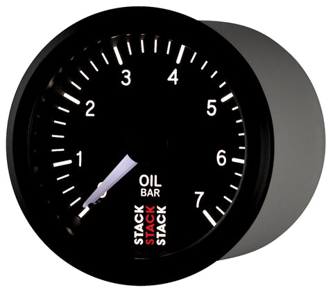 Autometer Stack Instruments 52mm 0-7 BAR M10 (M) Mechanical Oil Pressure Gauge - Black - ST3101